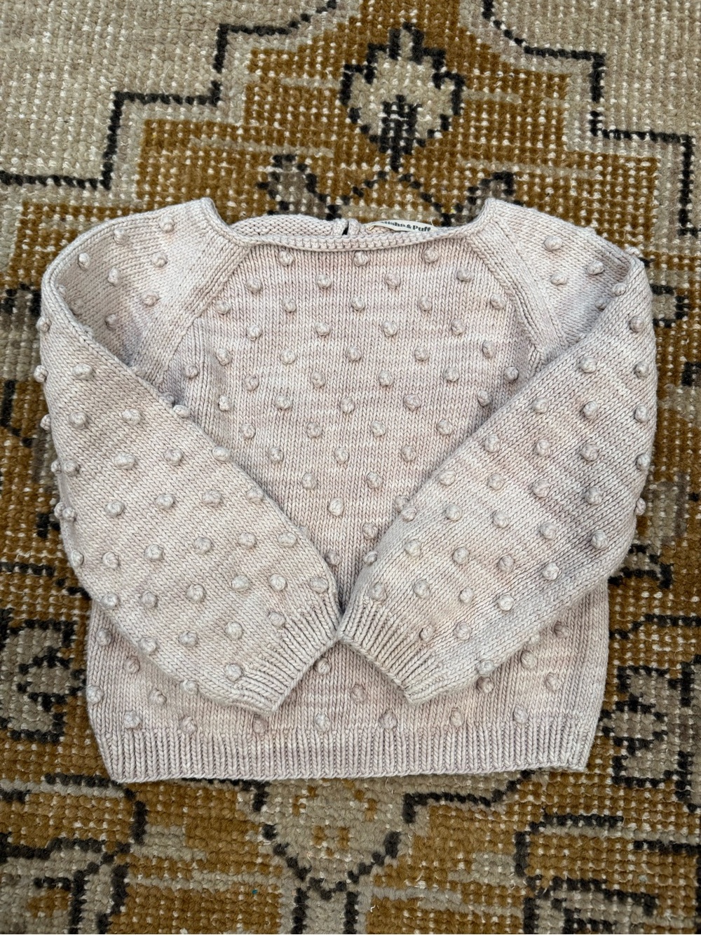 Misha and Puff Children's summer popcorn sweater lavender 4-5T